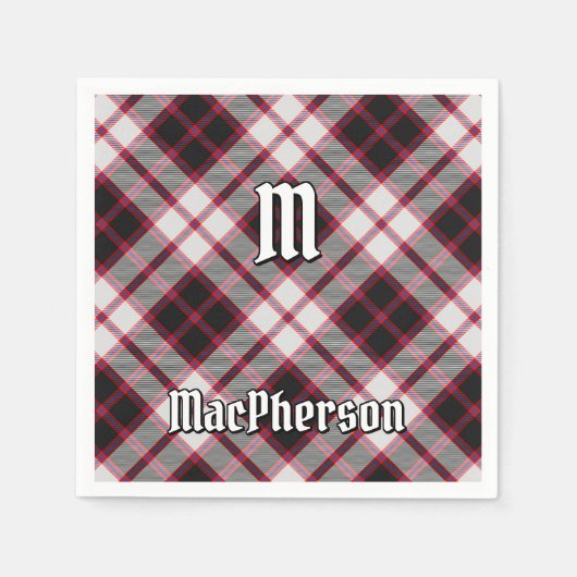 Serviette En Papier Clan MacPherson Chasse Tartan Napkins (Devant)