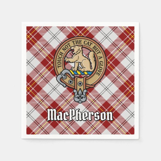 Serviette En Papier Clan MacPherson Crest sur le tatan de robe (Devant)