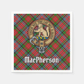 Serviette En Papier Clan MacPherson Crest sur Tartan (Devant)