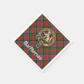 Serviette En Papier Clan MacPherson Crest sur Tartan (Coin)