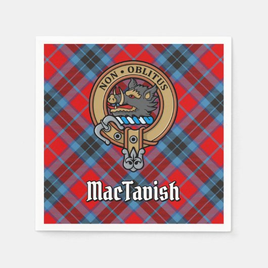 Serviette En Papier Clan MacTavish Crest sur Tartan (Devant)