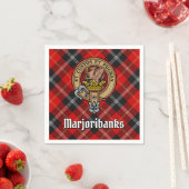 Serviette En Papier Clan Marjoribanks crête sur Tartan (En situation)