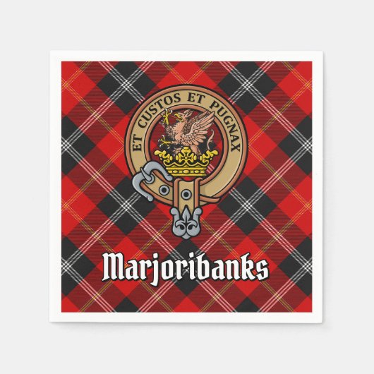 Serviette En Papier Clan Marjoribanks crête sur Tartan (Devant)