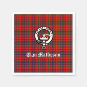 Serviette En Papier Clan Matheson Crest Badge et Tartan (Devant)