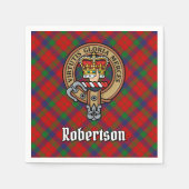 Serviette En Papier Clan Robertson Crest sur Tartan (Devant)