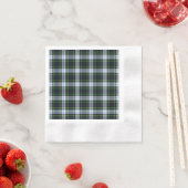 Serviette En Papier Clan rustique plaid Gordon White Tartan vert (En situation)