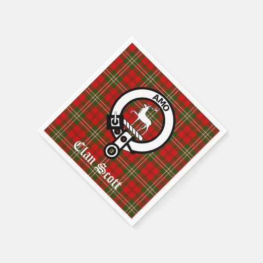Serviette En Papier Clan Scott Crest Badge et Tartan (Coin)