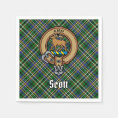Serviette En Papier Clan Scott Crest sur Green Tartan (Devant)