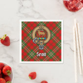 Serviette En Papier Clan Scott Crest sur Red Tartan (En situation)