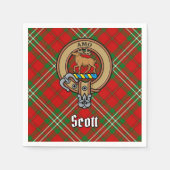 Serviette En Papier Clan Scott Crest sur Red Tartan (Devant)