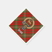 Serviette En Papier Clan Scott Crest sur Red Tartan (Coin)