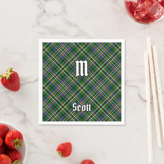 Serviette En Papier Clan Scott Green Tartan Napkins (En situation)