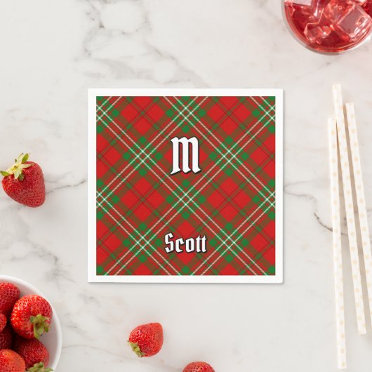 Serviette En Papier Clan Scott Red Tartan Napkins (En situation)