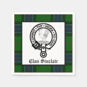 Serviette En Papier Clan Sinclair Crest Badge et Tartan (Devant)