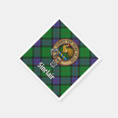 Serviette En Papier Clan Sinclair Crest sur la chasse Tartan (Coin)