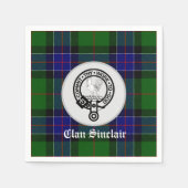 Serviette En Papier Clan Sinclair Tartan & Crest Badge (Devant)