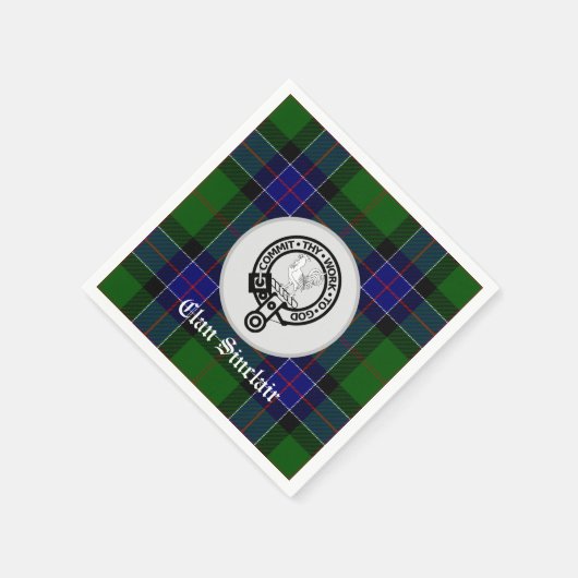 Serviette En Papier Clan Sinclair Tartan & Crest Badge (Coin)