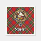 Serviette En Papier Clan Stewart Crest sur Royal Tartan (Devant)