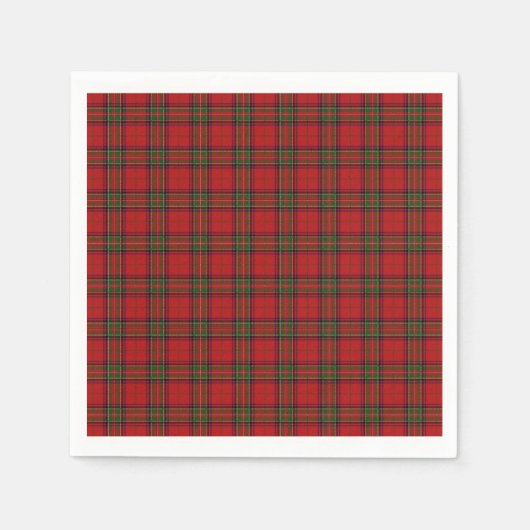 Serviette En Papier Clan Stewart Royal Scottish Tartan Plaid Motif (Devant)