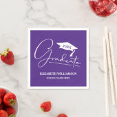 Serviette En Papier Clapet de graduation de script blanc pourpre (En situation)