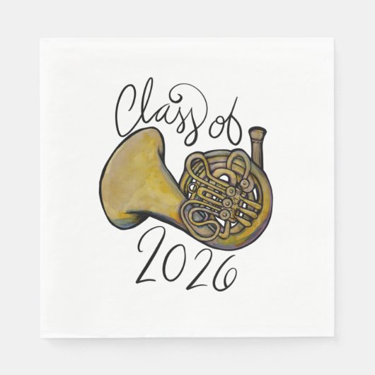 Serviette En Papier Class of 2026 French Horn Band Class Music (Devant)