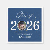 Serviette En Papier Class of 2026 Gold Glitter Graduation Napkin (Devant)