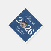 Serviette En Papier Class of 2026 Gold Glitter Graduation Napkin (Coin)