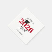 Serviette En Papier Class of 2026 Graduate Modern Red Napkins (Coin)
