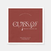 Serviette En Papier Class Of | Modern Personalized Graduation Party (Devant)