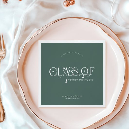 Serviette En Papier Class Of | Modern Personalized Graduation Party