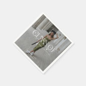 Serviette En Papier Class Of | Modern Personalized Graduation Photo (Coin)