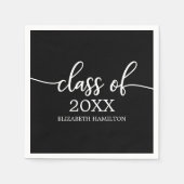 Serviette En Papier Classe 2026 Calligraphie Classique Simple Chic (Devant)