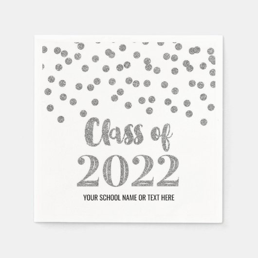 Serviette En Papier Classe Argent Confetti de 2022 (Devant)