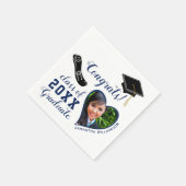 Serviette En Papier Classe blanche et bleue de 2025 Graduate Graduate (Coin)