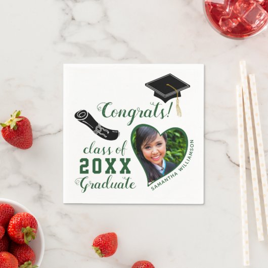 Serviette En Papier Classe blanche et verte de 2025 Félicats (En situation)