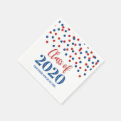 Serviette En Papier Classe Blue Red Confetti de 2020 Graduation (Coin)
