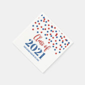 Serviette En Papier Classe Blue Red Confetti de 2021 Graduation (Coin)