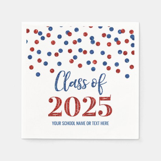 Serviette En Papier Classe Blue Red Confetti de serviettes 2025 (Devant)
