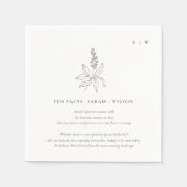 Serviette En Papier Classé Botanique Floral Croquis Mariage Faits amus (Devant)