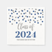 Serviette En Papier Classe Confetti Bleu Argent de 2024 serviettes (Devant)