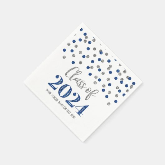 Serviette En Papier Classe Confetti Bleu Argent de 2024 serviettes (Coin)