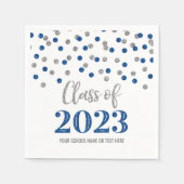Serviette En Papier Classe Confetti en argent bleu de 2023 (Devant)