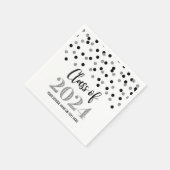 Serviette En Papier Classe Confetti Noir Argent de 2024 Napkins (Coin)