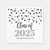 Serviette En Papier Classe Confetti Noir Argent de 2025 serviettes (Devant)