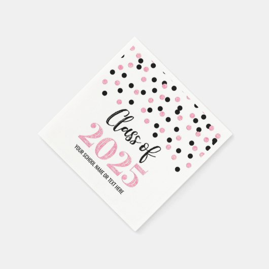 Serviette En Papier Classe Confetti Noir Rose de 2025 serviettes (Coin)