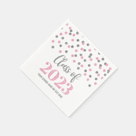 Serviette En Papier Classe Confetti Rose Argent de 2023 serviettes (Coin)