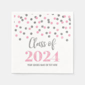 Serviette En Papier Classe Confetti Rose Argent de 2024 Napkins (Devant)