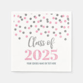 Serviette En Papier Classe Confetti Rose Argent de 2025 Napkins (Devant)