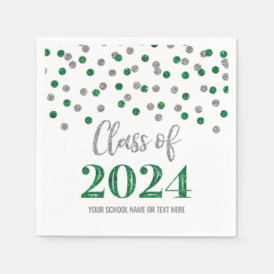 Serviette En Papier Classe Confetti Verte Argent de 2024 Napkins