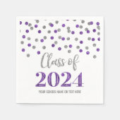 Serviette En Papier Classe Confetti violet argenté de 2024 Napkins (Devant)
